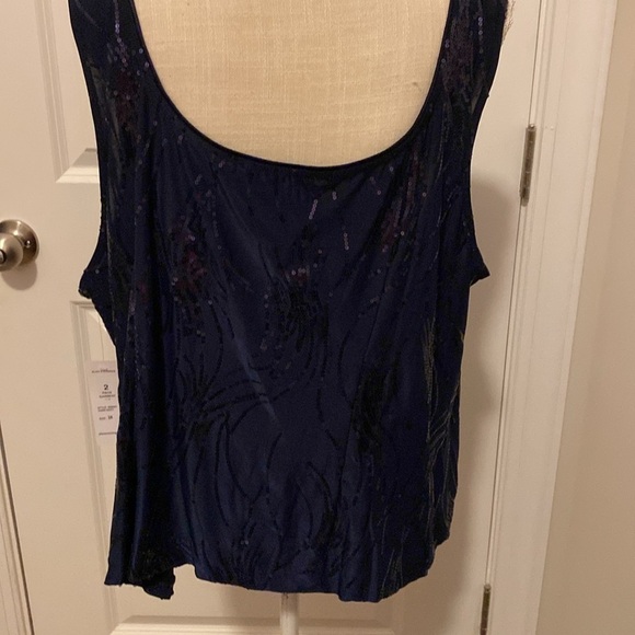 Alex evenings size 3X women’s one piece sequin top navy blue - Picture 3 of 10